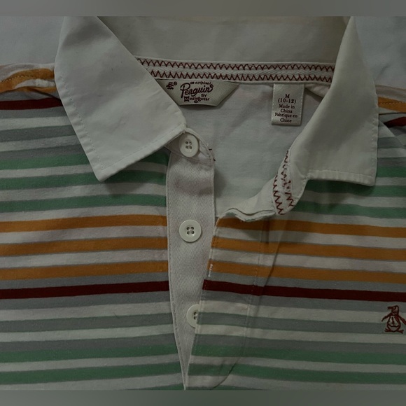 🔥PENGUIN BY MUNSINGWEAR POLO SHIRT 100% COTTON MULTICOLOR SIZE M (10-12) - Picture 5 of 15
